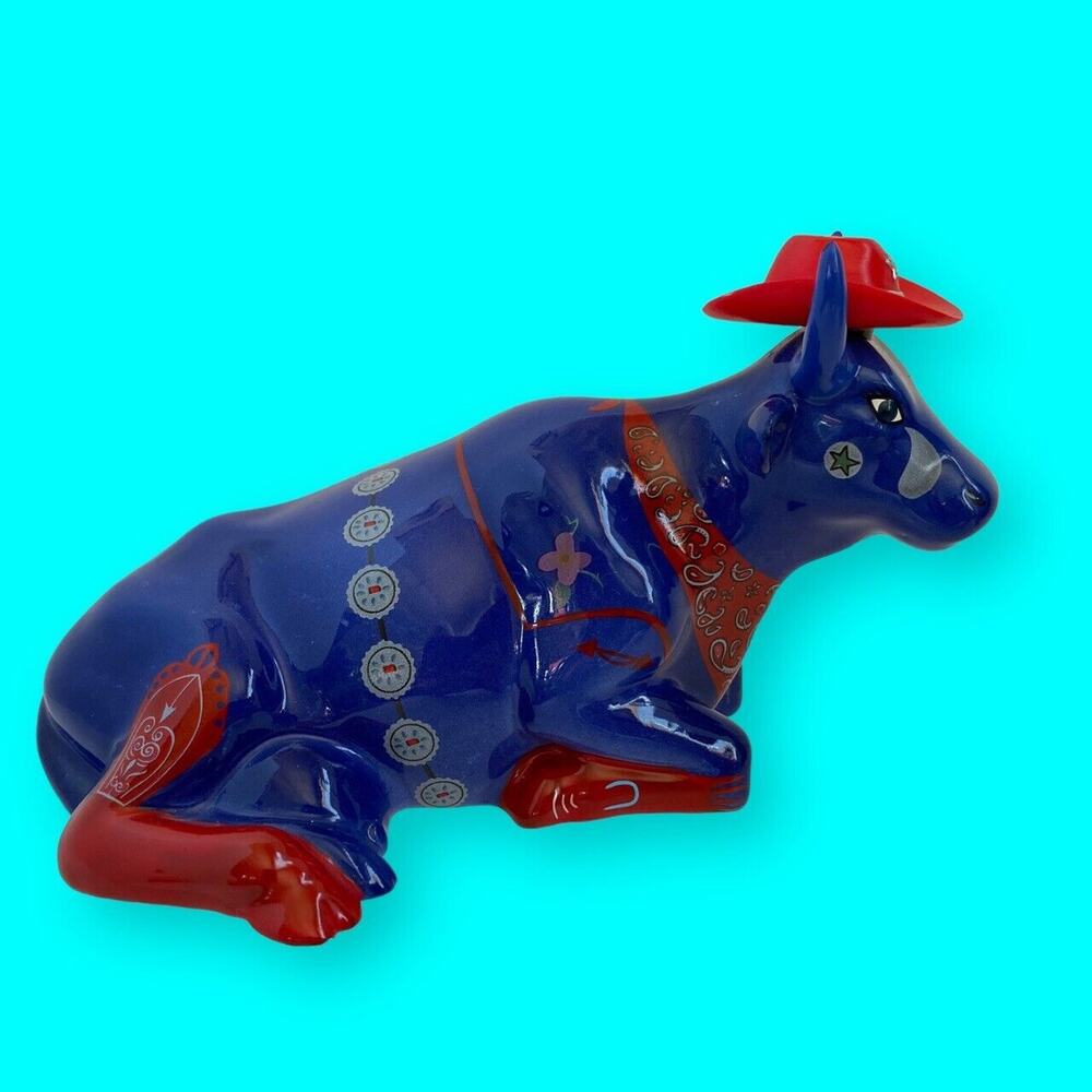 Even Cowgirls Get The Blues, Blue Cow Red Hat 2001 Retired Item #9180